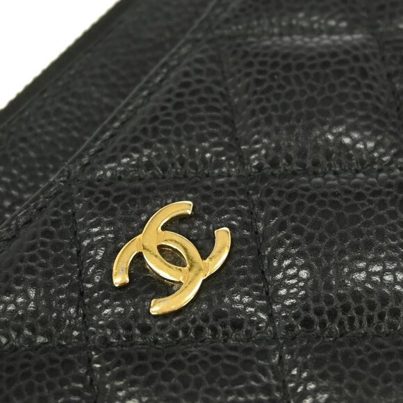 CHANEL LONG WALLET PURSE BLACK CALFSKIN NQ01702 - Picture 3 of 8